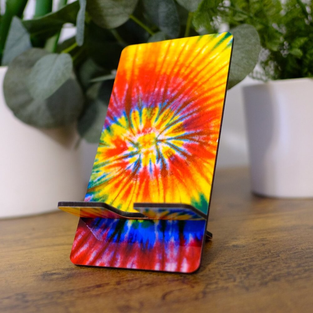 Handmade Cellphone Stand/Dock, Tie Dye, iphone, samsung, android, gift